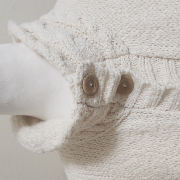 Indigenous Cardigan Knit Sweater Organic Cotton Cream Ivory Womens Small Boho - Picture 4 of 10